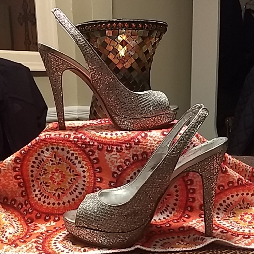 LuLu Townsend silver sling backs